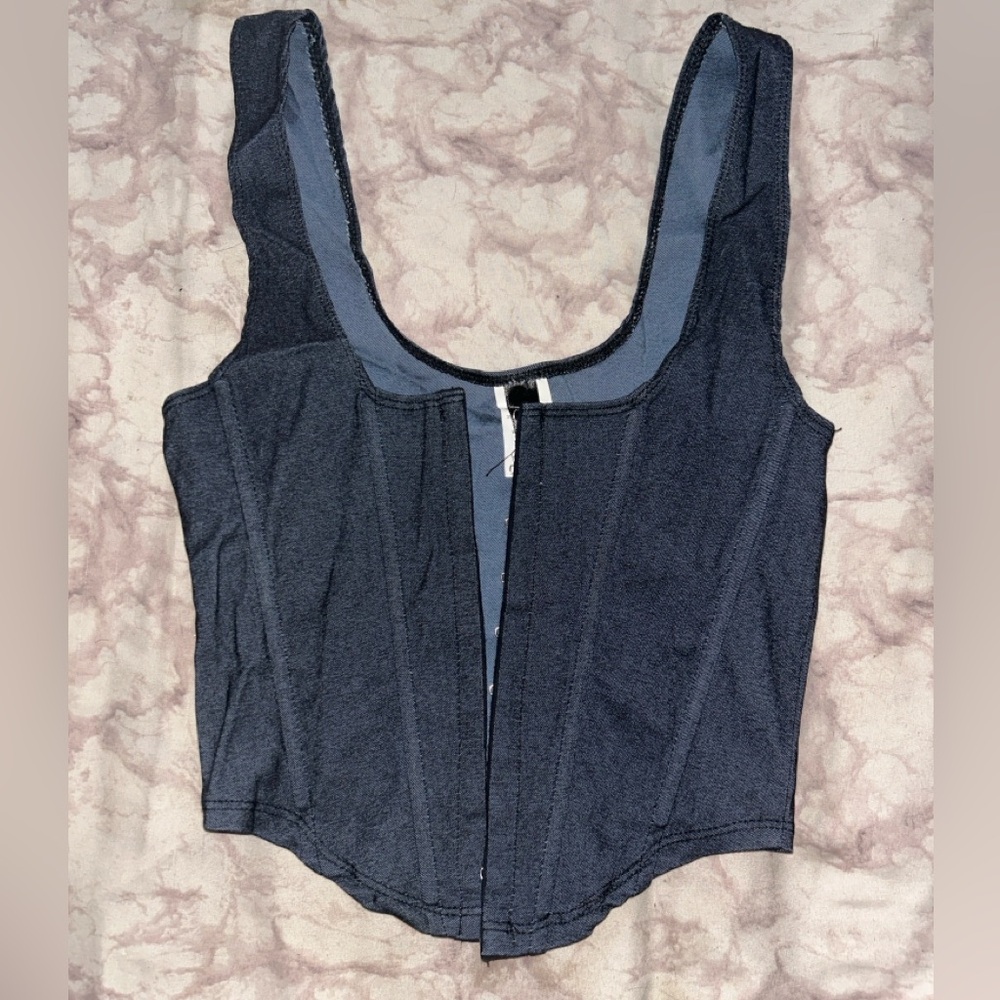 Dark denim corset
